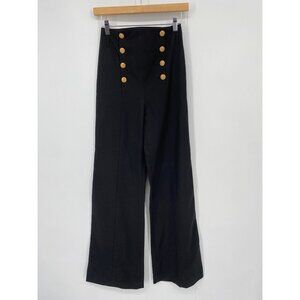 DIABLESS HIGH WAIST WIDE LEG PANTS SAILOR BUTTON TROUSERS SIZE T1 SMALL